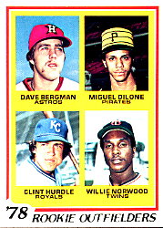 1978 Topps Baseball Cards      705     Dave Bergman/Miguel Milone/Clint Hurdle/Willie Norwood RC
